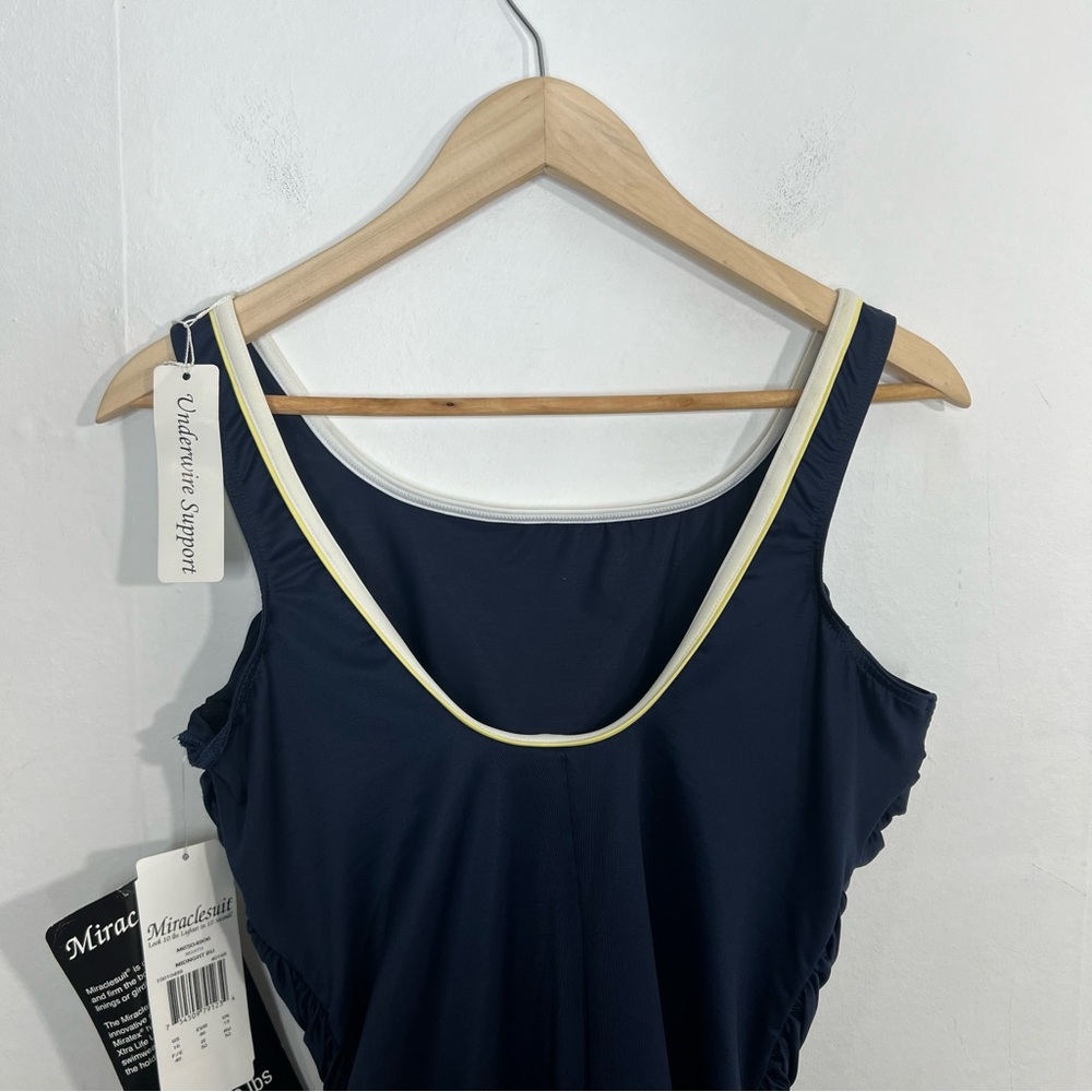 NWT Miraclesuit Regatta Navy Blue One Piece Slimming Swimsuit Size 16 - Picture 8 of 12